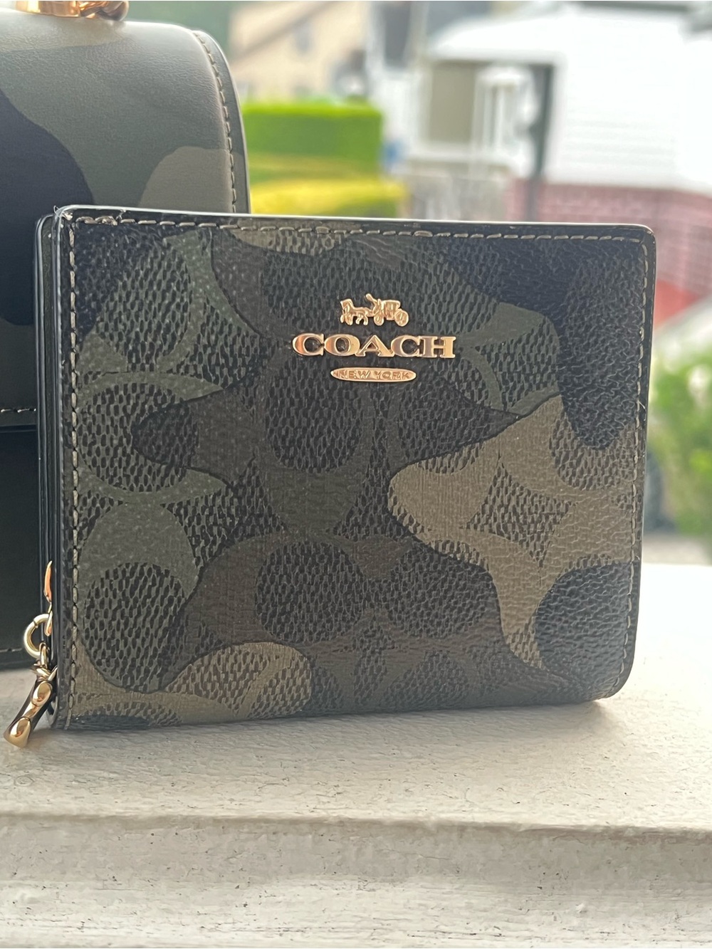 Coach Camo Snap Wallet Pre Owned Lightly Used Great Condition No Box